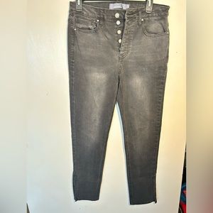 Black high waisted jeans with slits